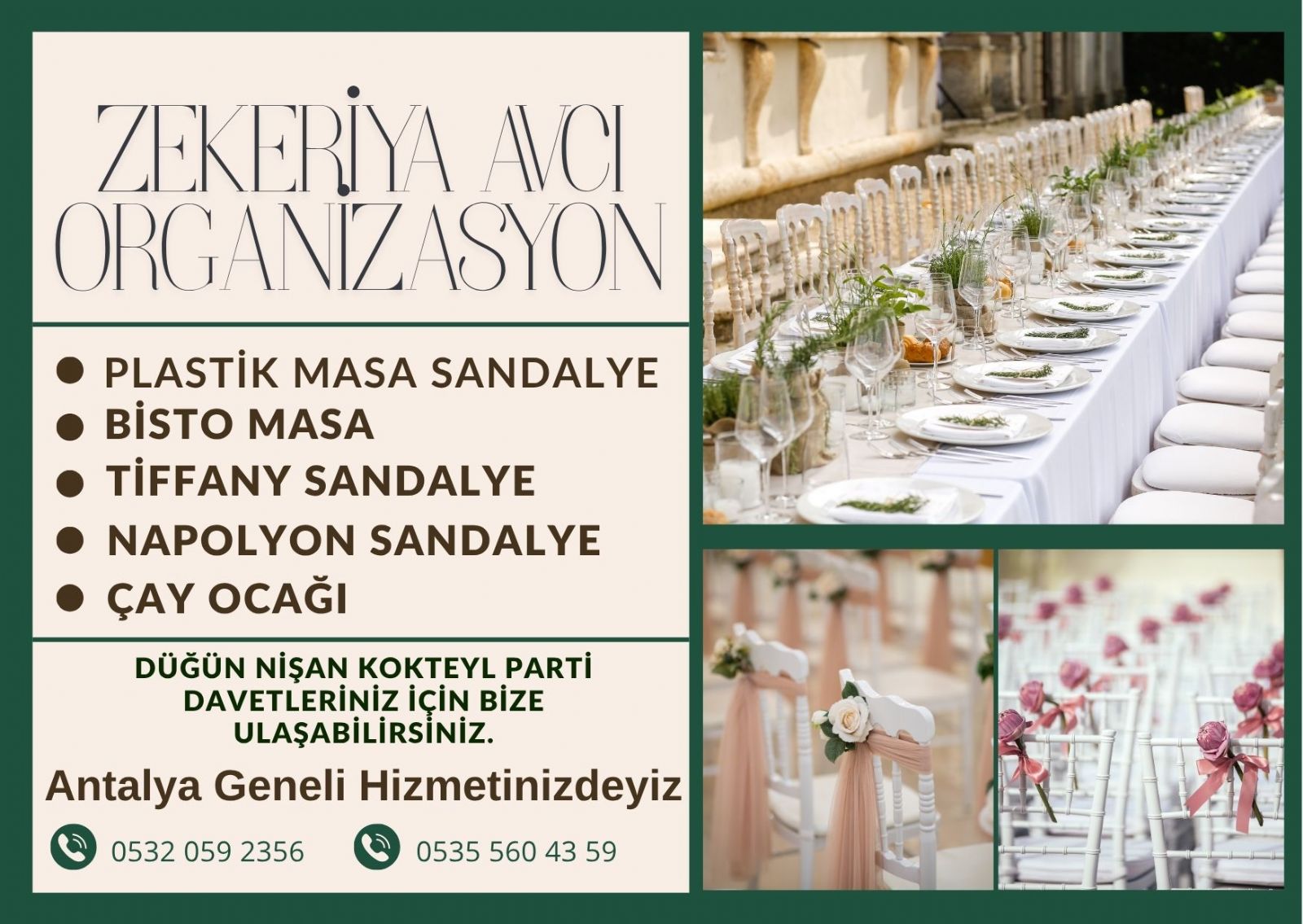 Konyaaltı Masa Sandalye Kiralama