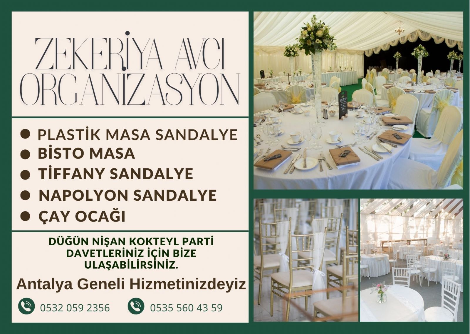 Kepez Masa Sandalye Kiralama 