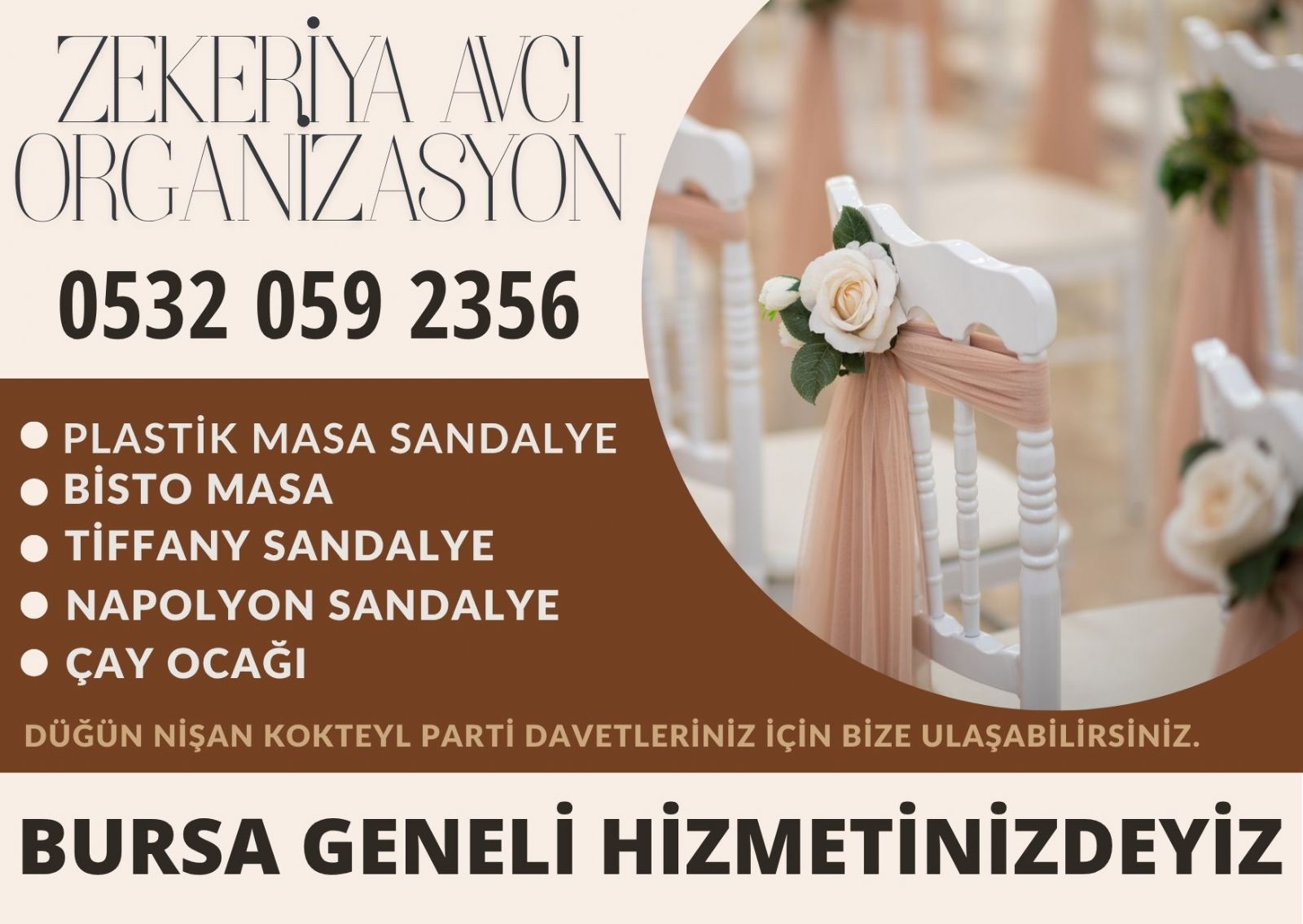 Kestel Masa Sandalye Kiralama 