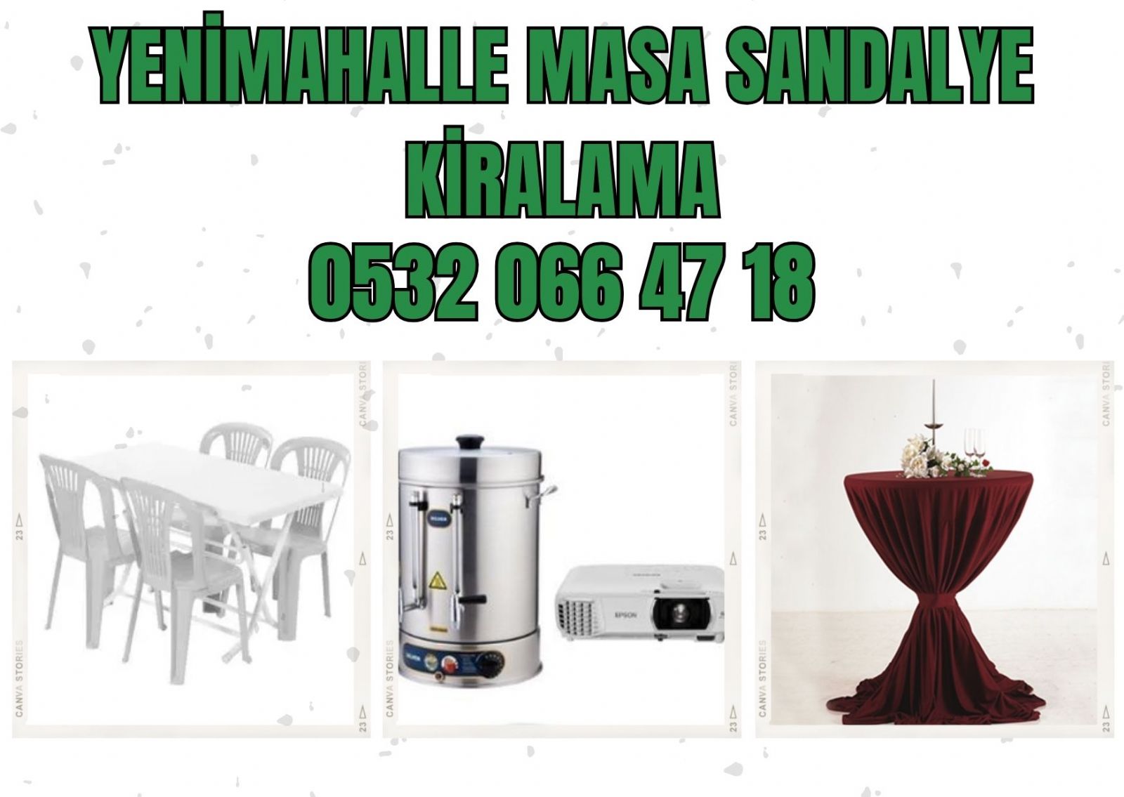 Yenimahalle Masa Sandalye Kiralama