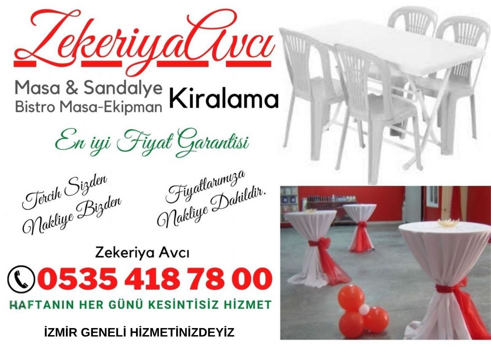 Buca Masa Sandalye Kiralama