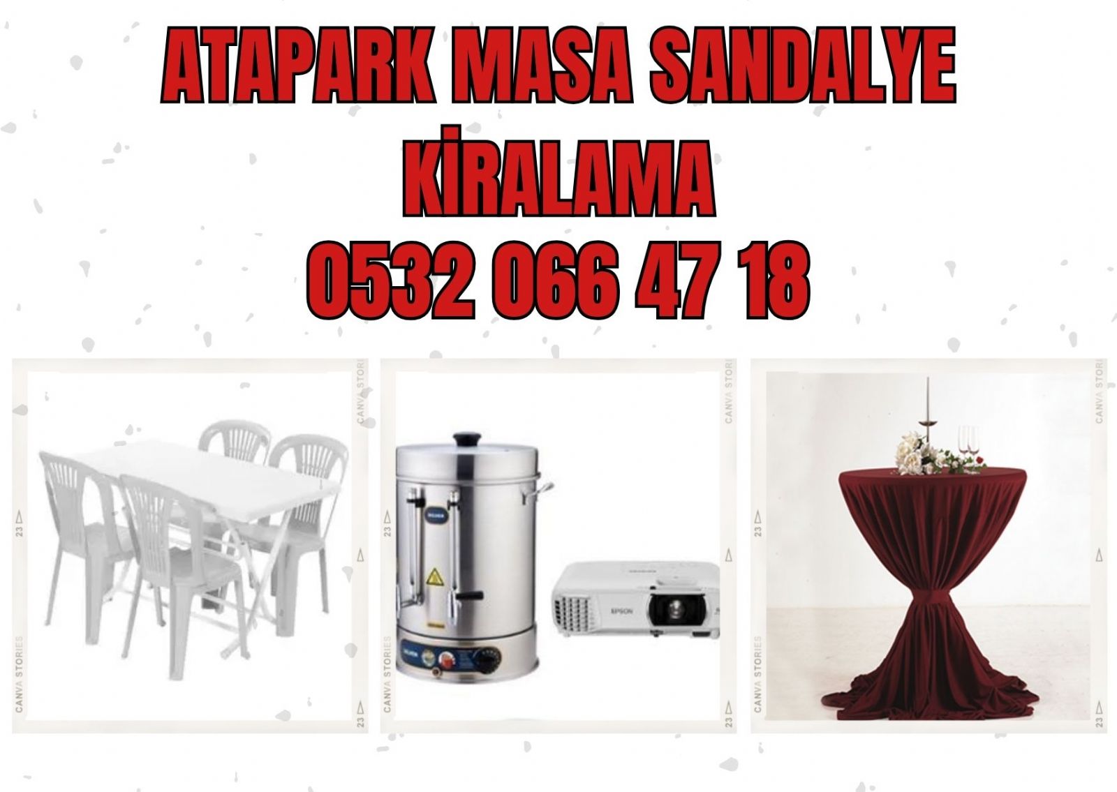 Atapark Masa Sandalye Kiralama